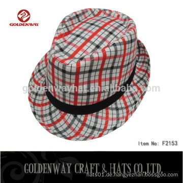 2015 neue Entwürfe Art und Weise preiswerter Baby Sommer Frühling Plaid Fedora Hut